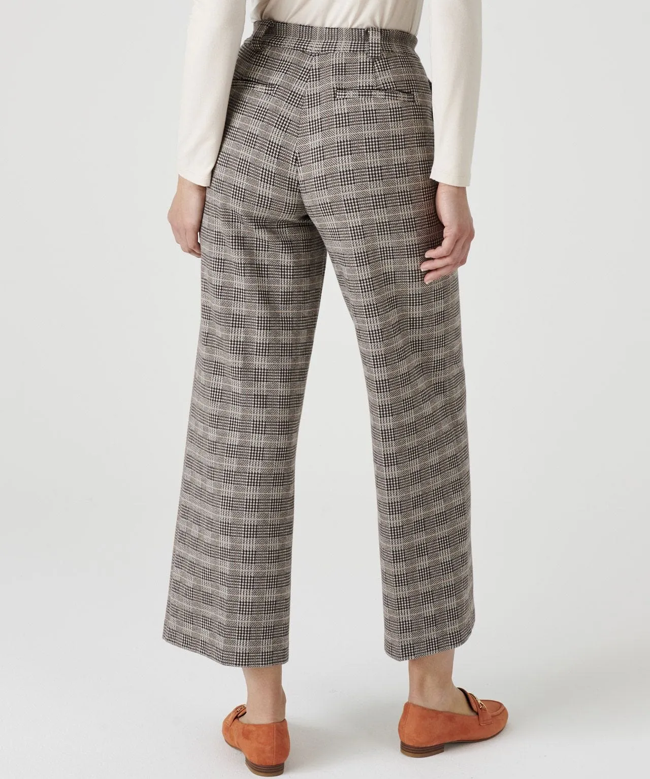 Checkered 7/8 Knitted Trousers