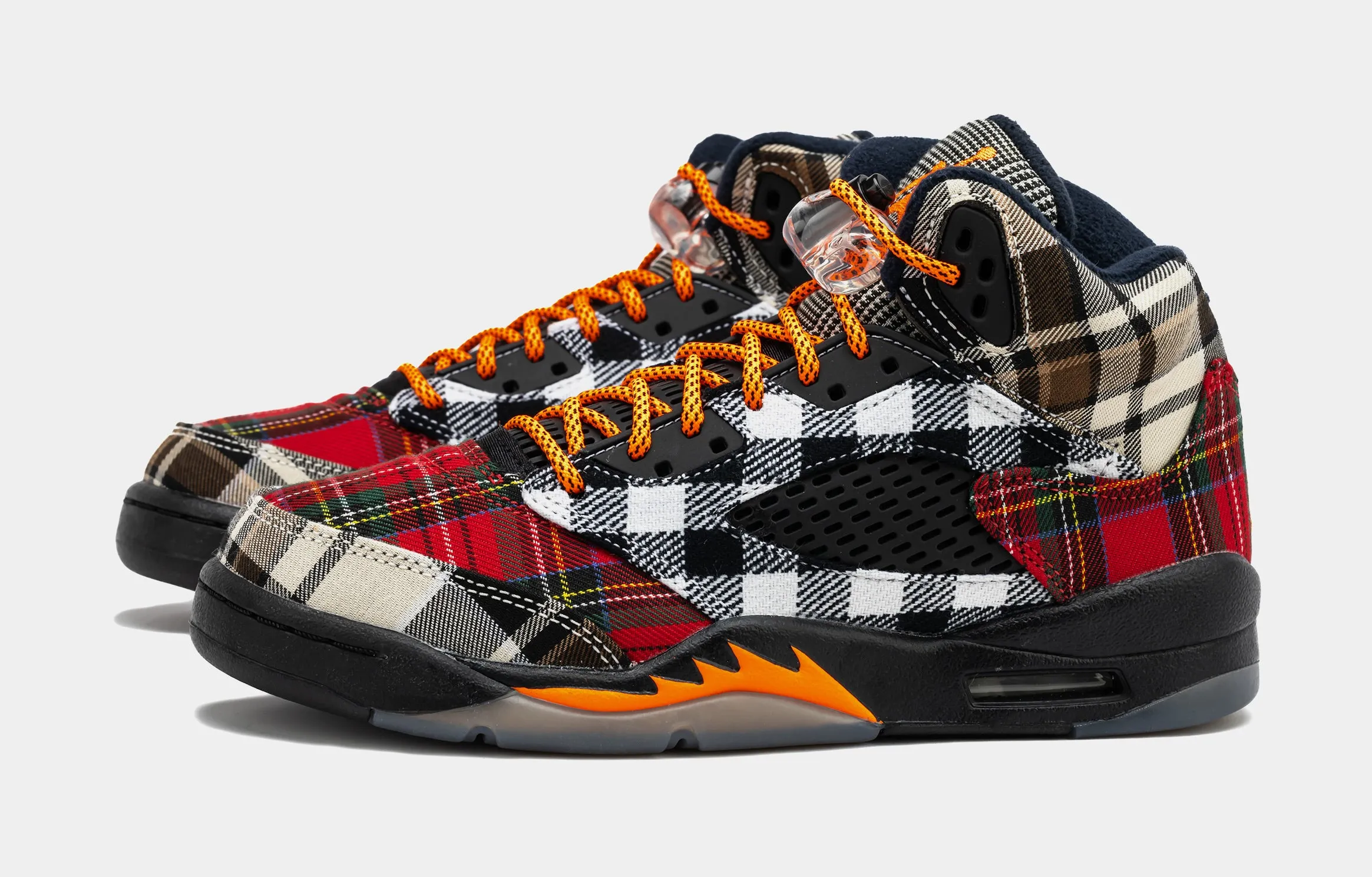 Air Jordan 5 Retro Plaid Grade School Lifestyle Shoes - Multi/Black - Free Shipping