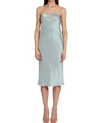 Amanda Uprichard Sea Salt Shiran Strapless Midi Dress