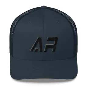 Arkansas Mesh Back Trucker Cap with Black Embroidery: Many Hat Color Options