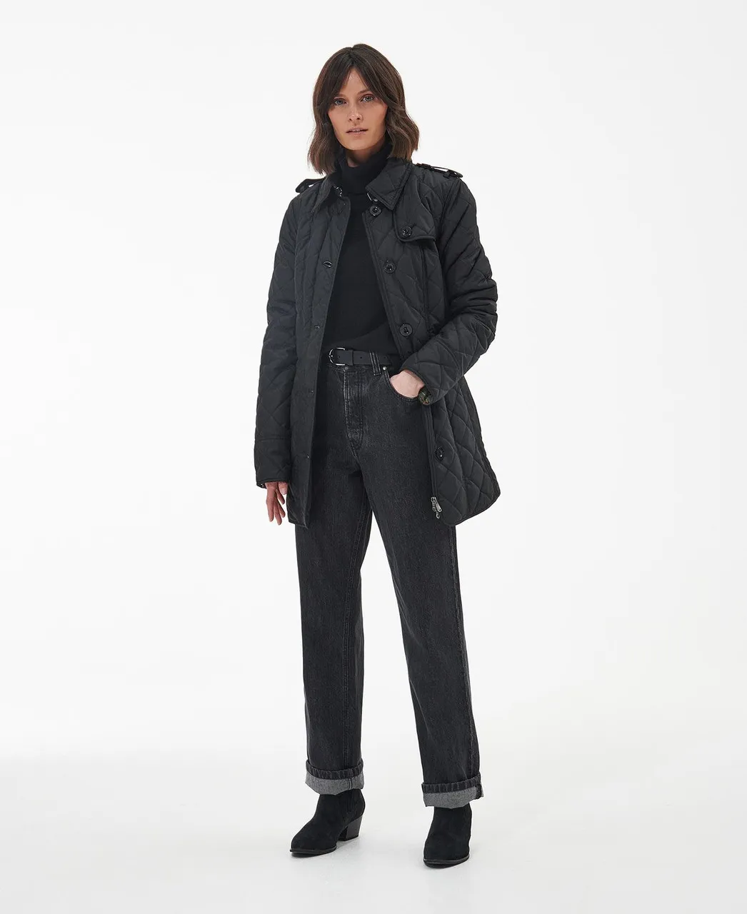 Barbour Tummel Quilt Coat in Black