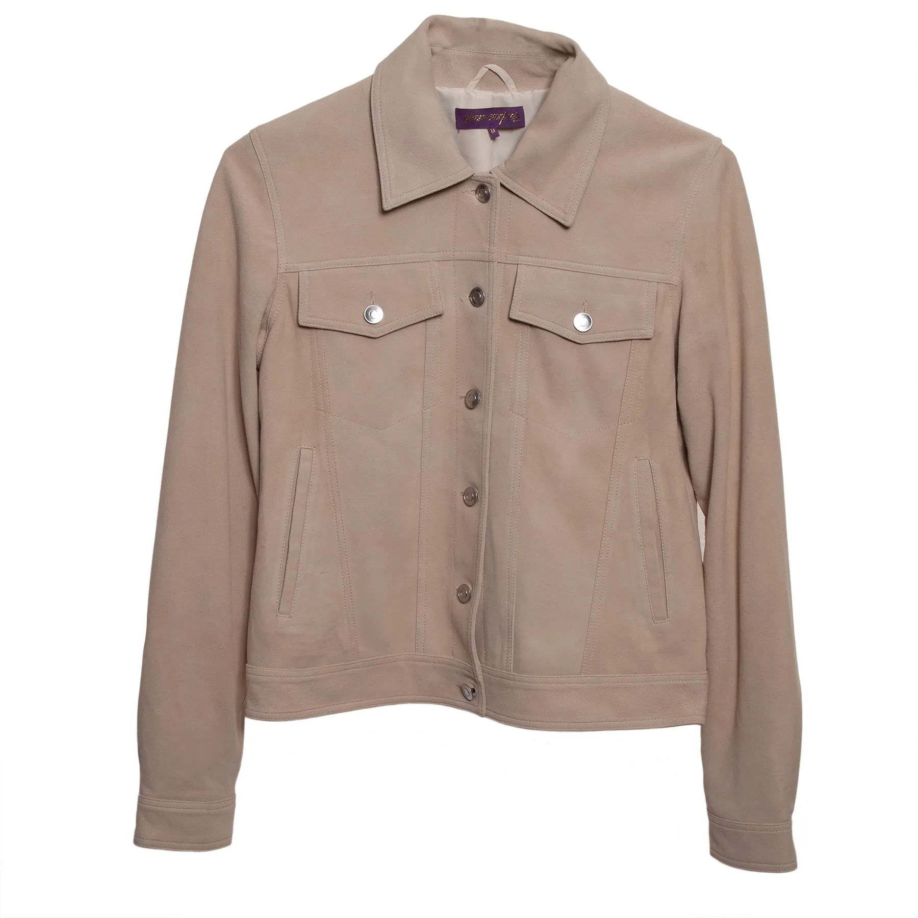 Beige Suede Shirt Jacket - This is more Google SEO friendly.