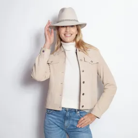 Beige Suede Shirt Jacket - This is more Google SEO friendly.