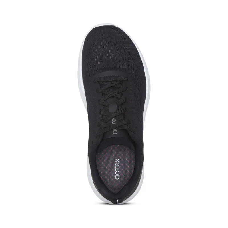 Black Arch Support Sneaker for Women - Aetrex Danika