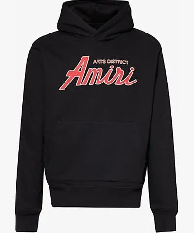 Black City Cotton-Jersey Hoody with Kangaroo Pocket by Amiri