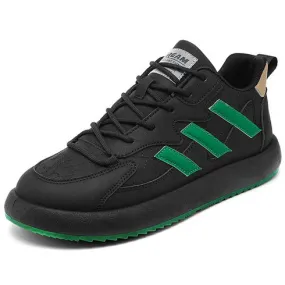 Black Green Stripe Label Pattern Shoe Sneaker 2436