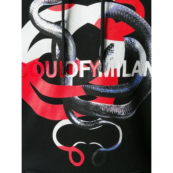 Black/Multi Crossed Snakes Hoody by MARCELO BURLON