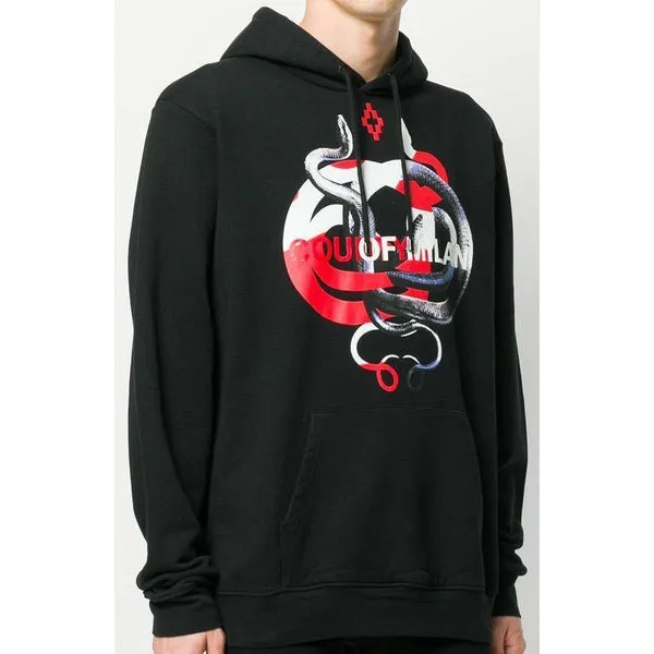 Black/Multi Crossed Snakes Hoody by MARCELO BURLON