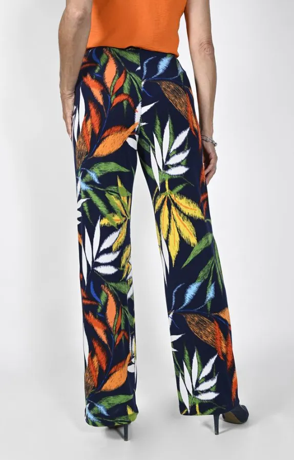 Blue & Yellow Flower Print Trousers