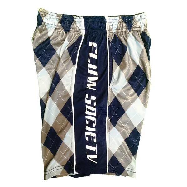 Blue and Grey Argyle Boys Attack Shorts