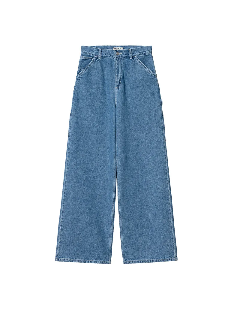 BLUE HEAVY STONE WASH CARHARTT WIP WOMENS JENS PANT