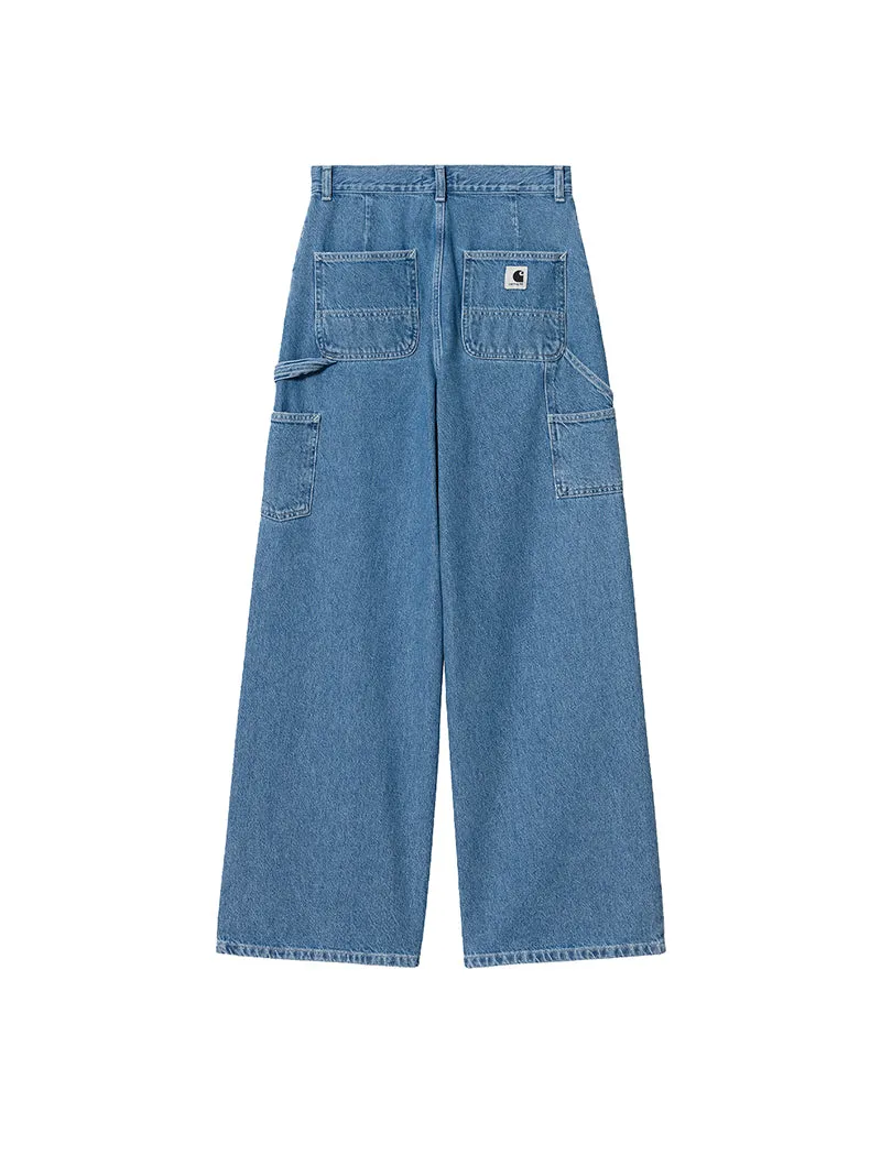 BLUE HEAVY STONE WASH CARHARTT WIP WOMENS JENS PANT