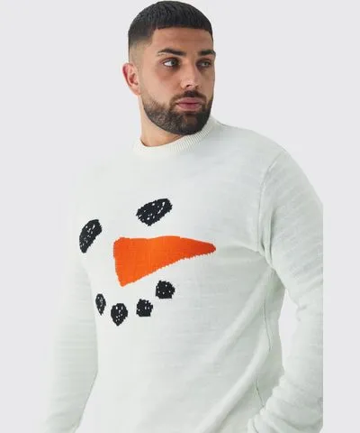 Boohoo Mens Plus Snowman Christmas Sweater