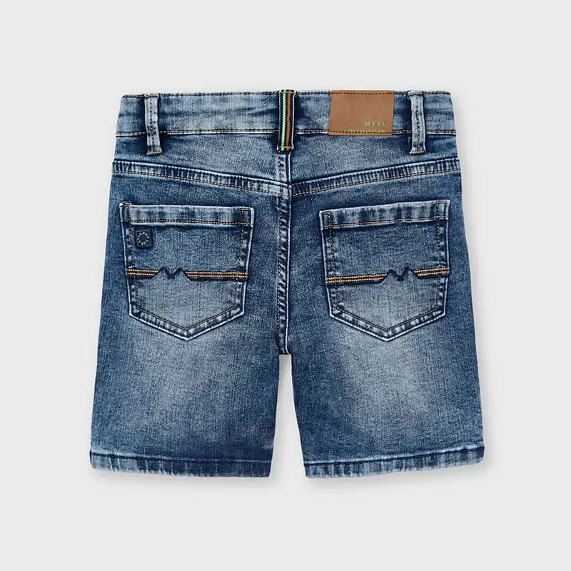 Boy's Medium Denim Bermuda Shorts with 5 Pockets.