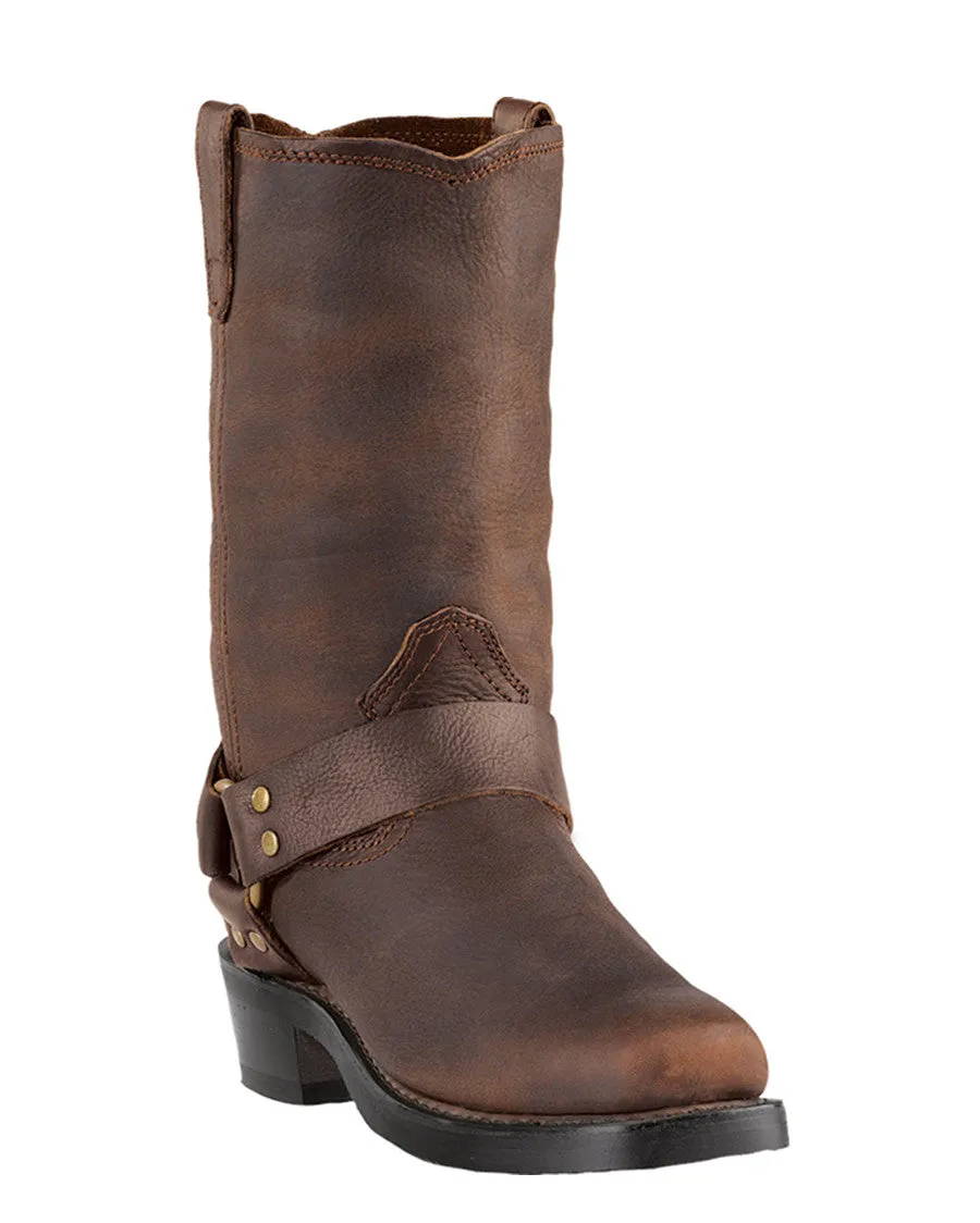 Brown Leather Harness Boots for Men