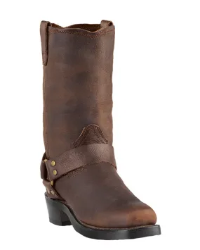 Brown Leather Harness Boots for Men