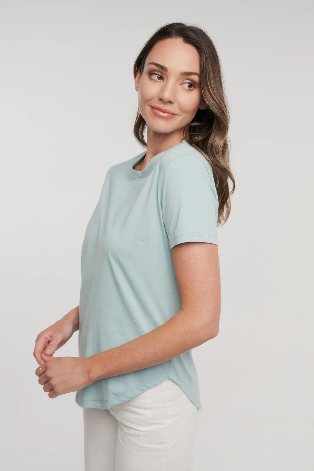 Casa Amuk Cloud Blue Saddle Hem Tee