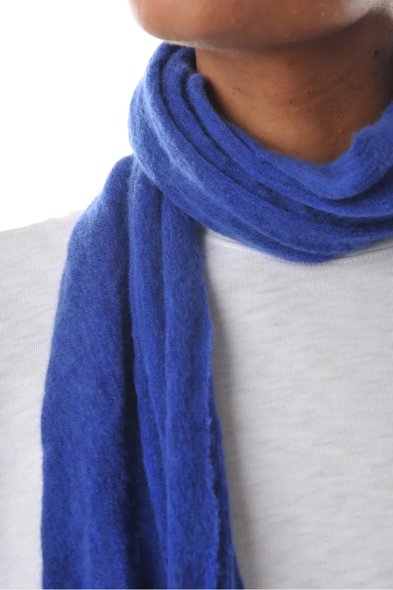 Cashmere Tube Scarf in Deep Blue Melange Knit fabric