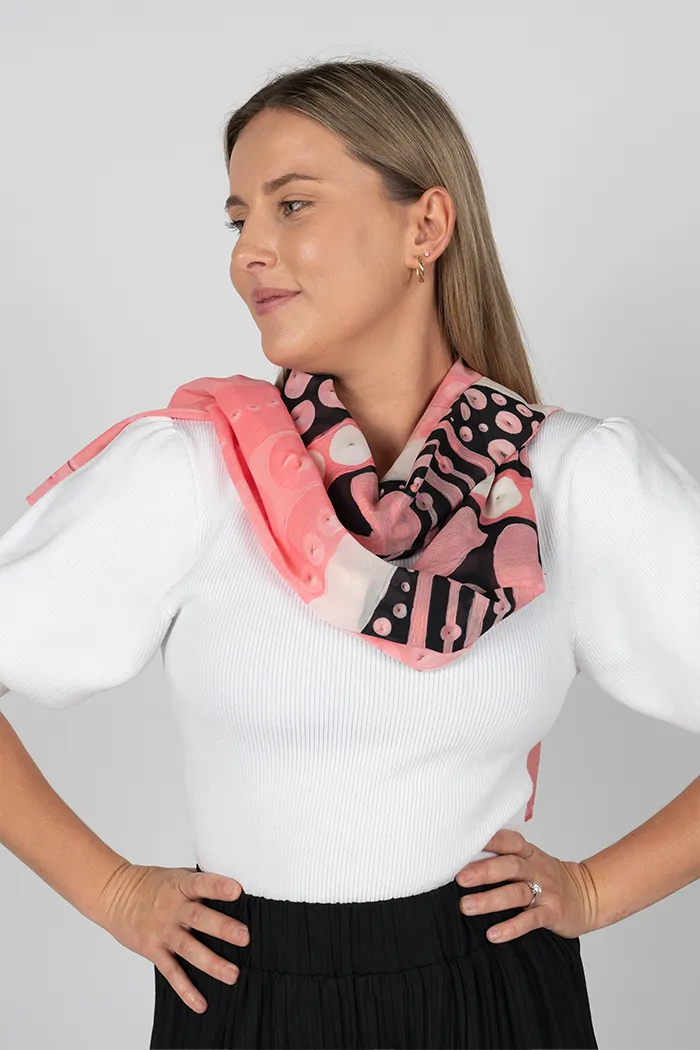 Chiffon Scarf with Rectangle Boobie Pattern