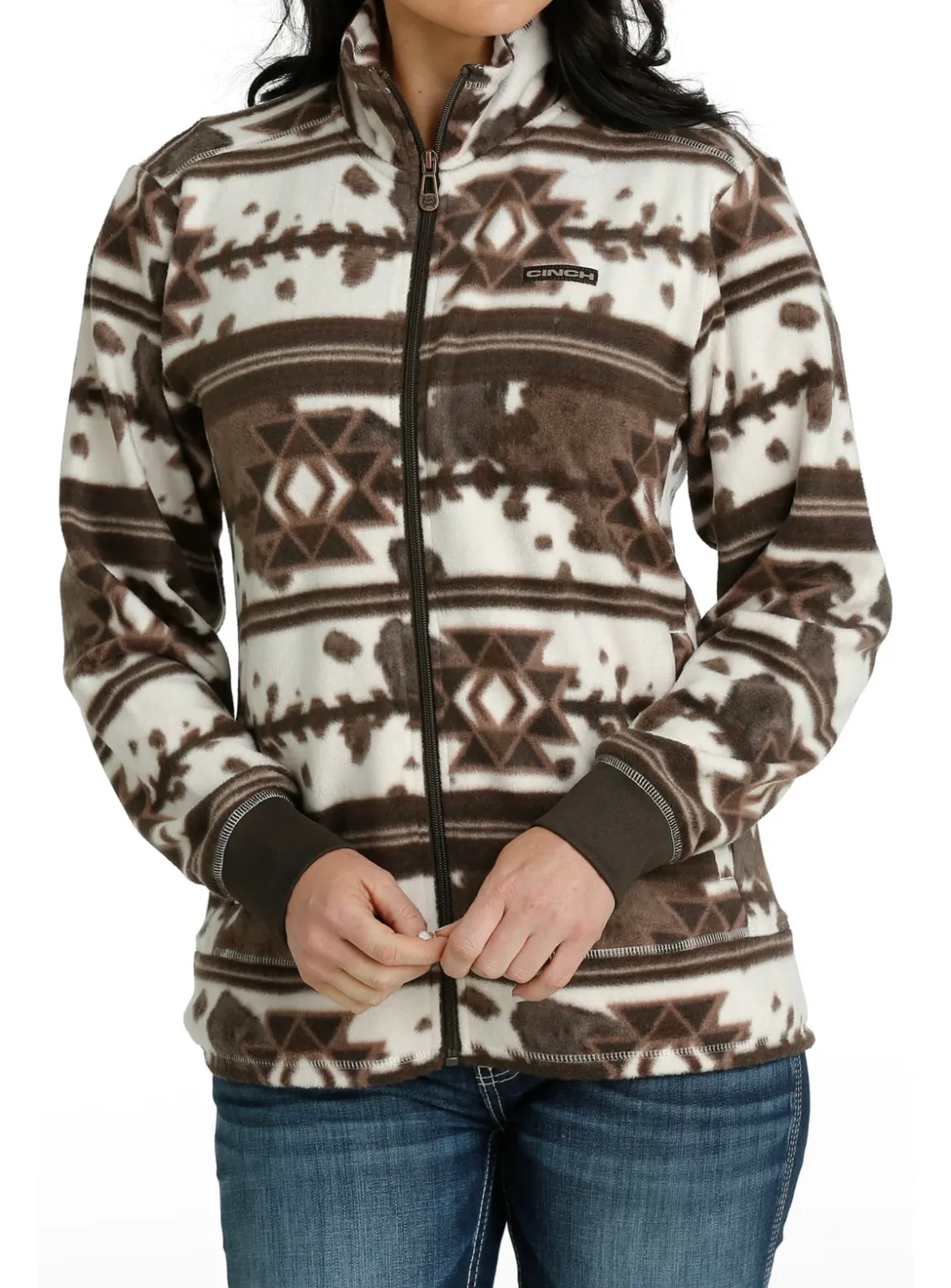 Cinch Women's Cow Fleece Jacket - Aztec Design