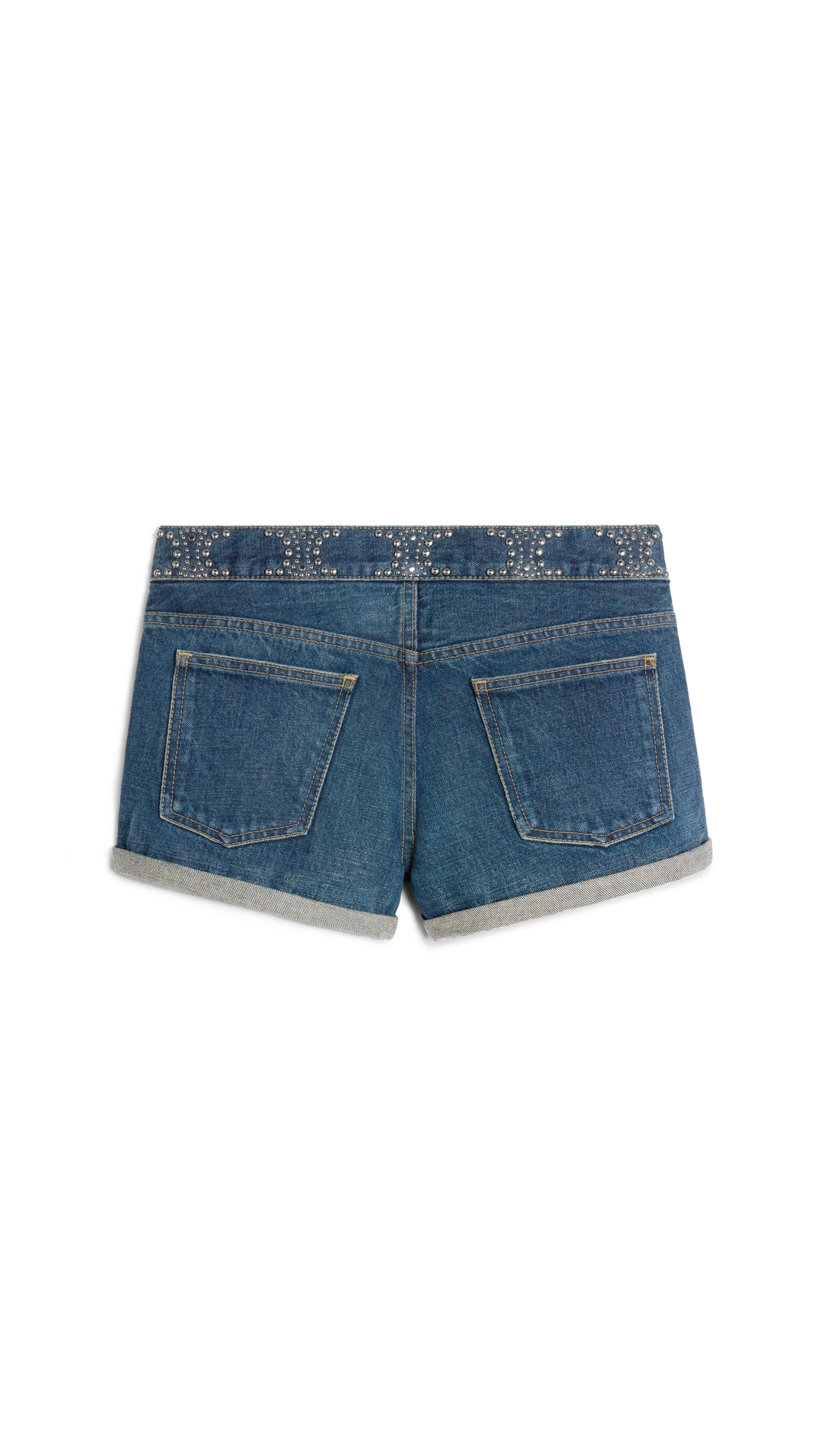 CLEAN DARK UNION WASH DENIM MINI SHORTS