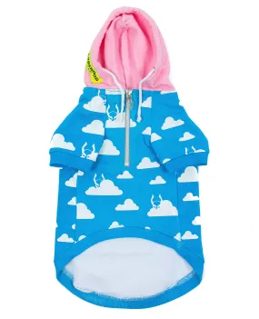 Cloud Plai Blue / Pink Dog Hoodie