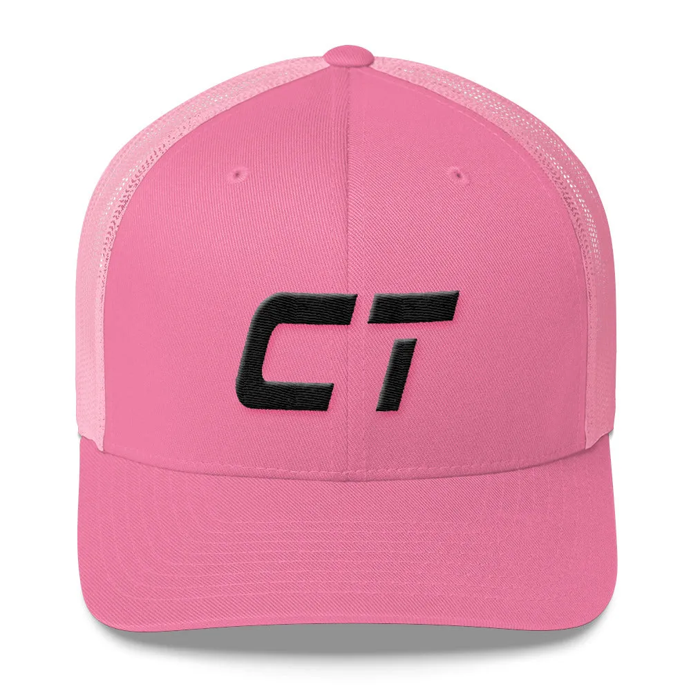 Connecticut Trucker Cap with Black Embroidery - Customizable Colors