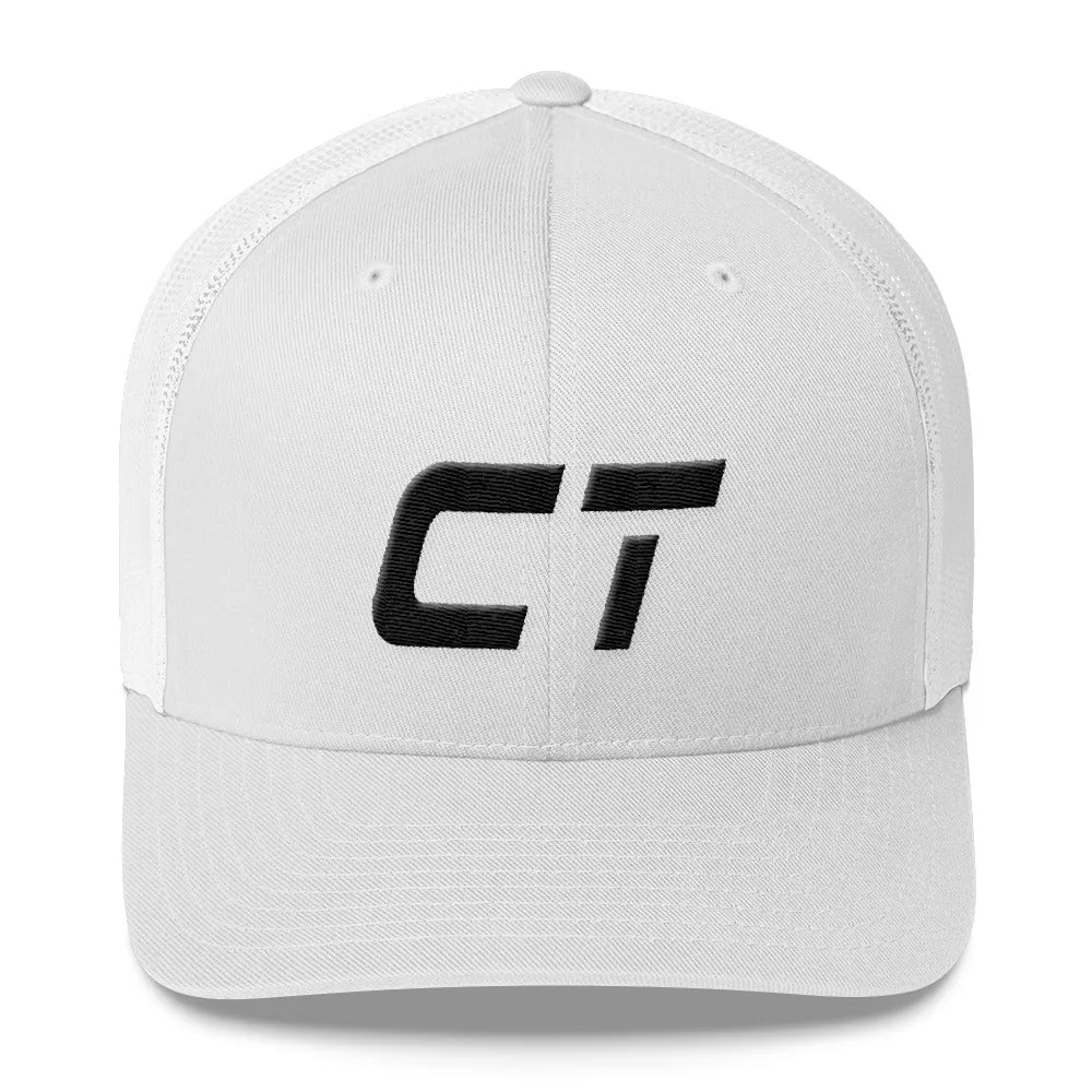 Connecticut Trucker Cap with Black Embroidery - Customizable Colors