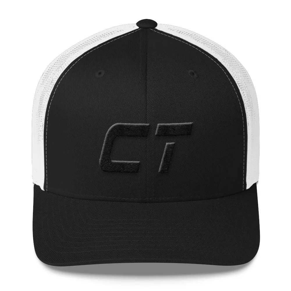 Connecticut Trucker Cap with Black Embroidery - Customizable Colors