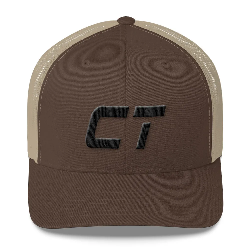 Connecticut Trucker Cap with Black Embroidery - Customizable Colors