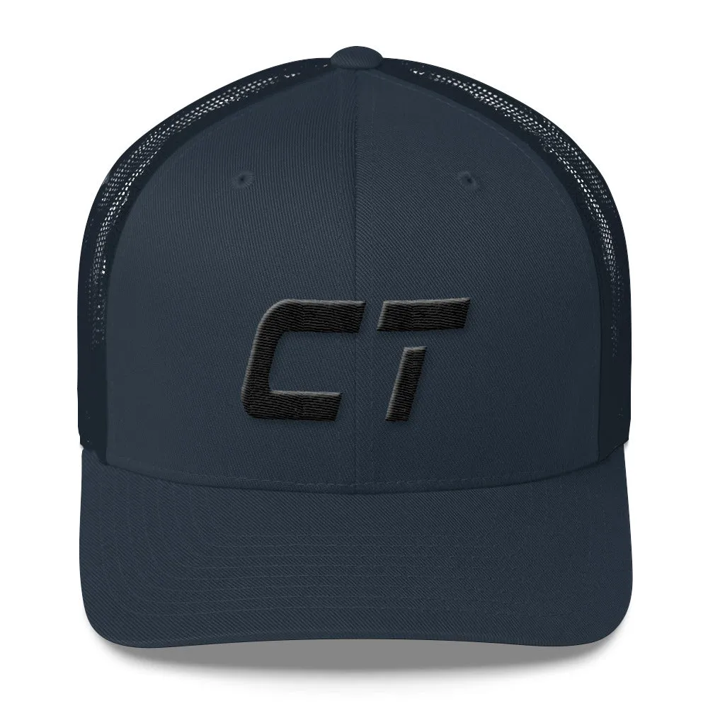 Connecticut Trucker Cap with Black Embroidery - Customizable Colors