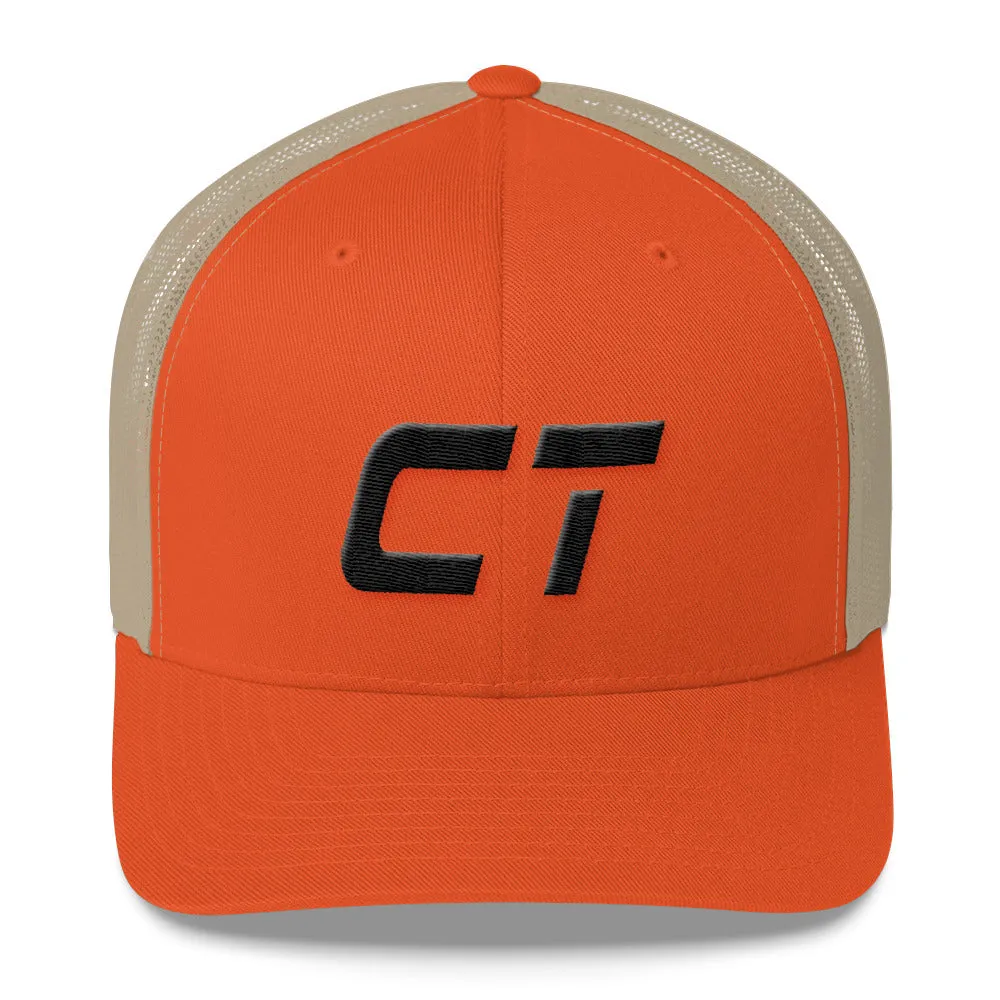 Connecticut Trucker Cap with Black Embroidery - Customizable Colors