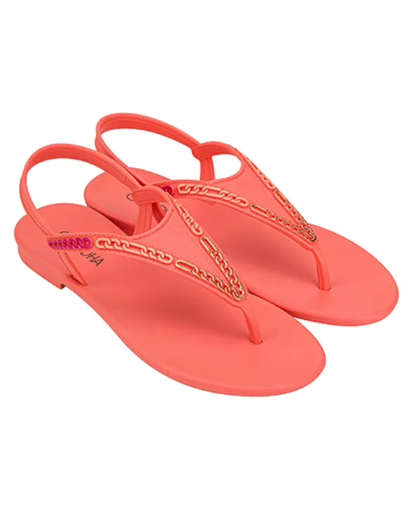 Coral and Gold Flip Flop