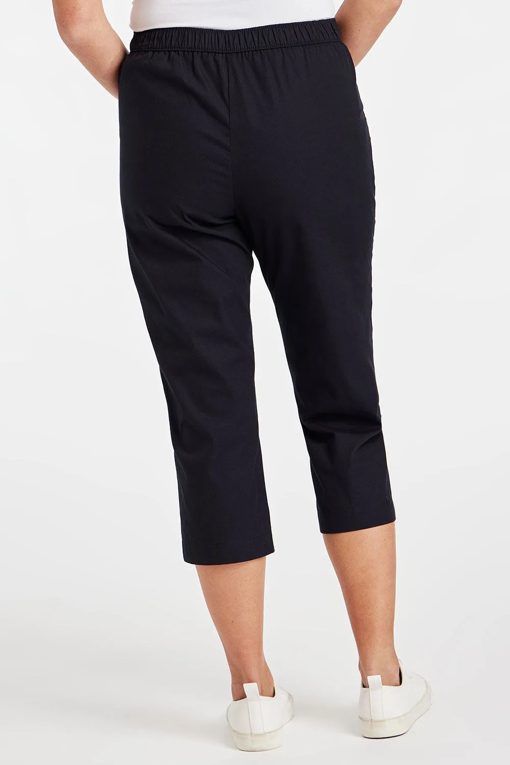 Cropped Trousers with Elasticated Waist