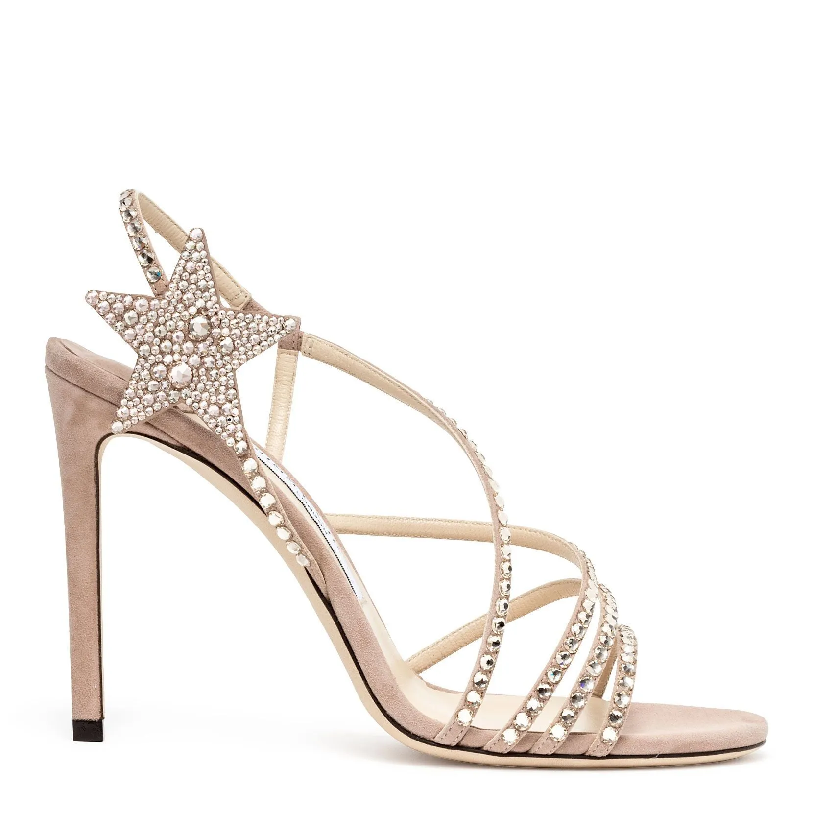 Crystal Beige Suede Lynn Sandals by Jimmy Choo