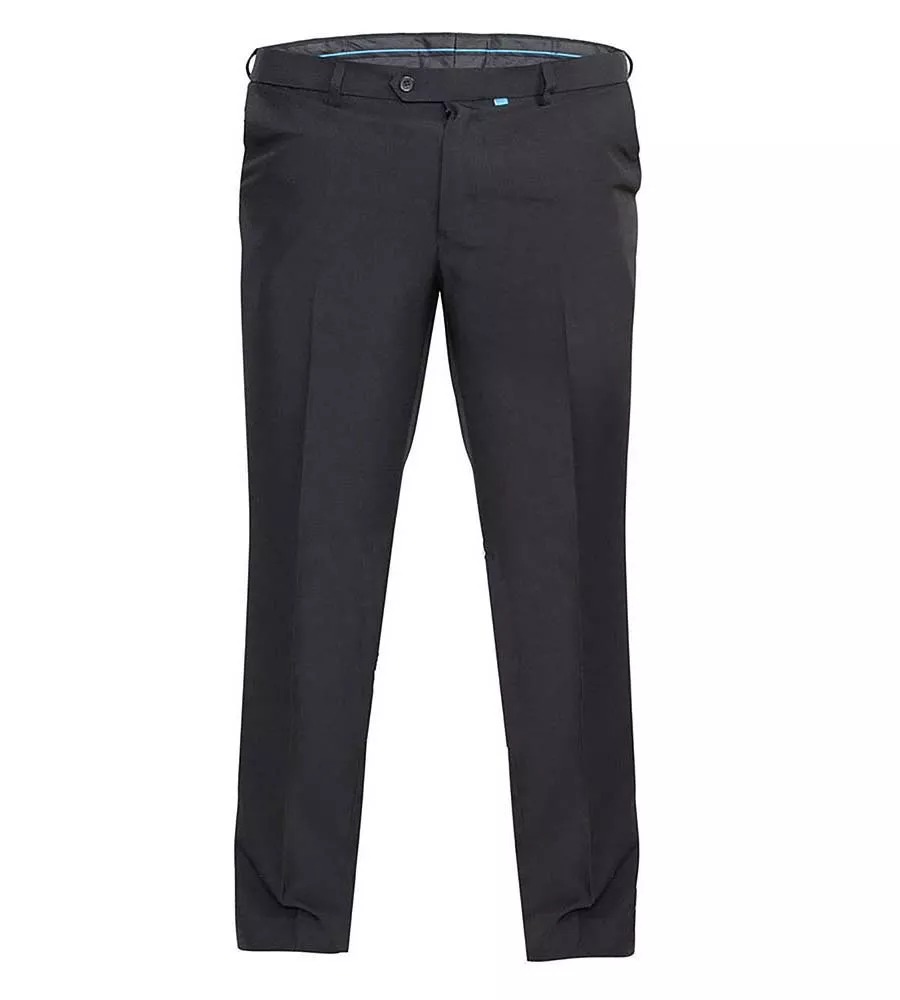 D555 MAX BLACK Big Men's Black Trousers With Adjustable Waist