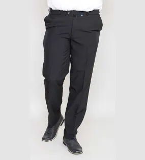 D555 MAX BLACK Big Men's Black Trousers With Adjustable Waist