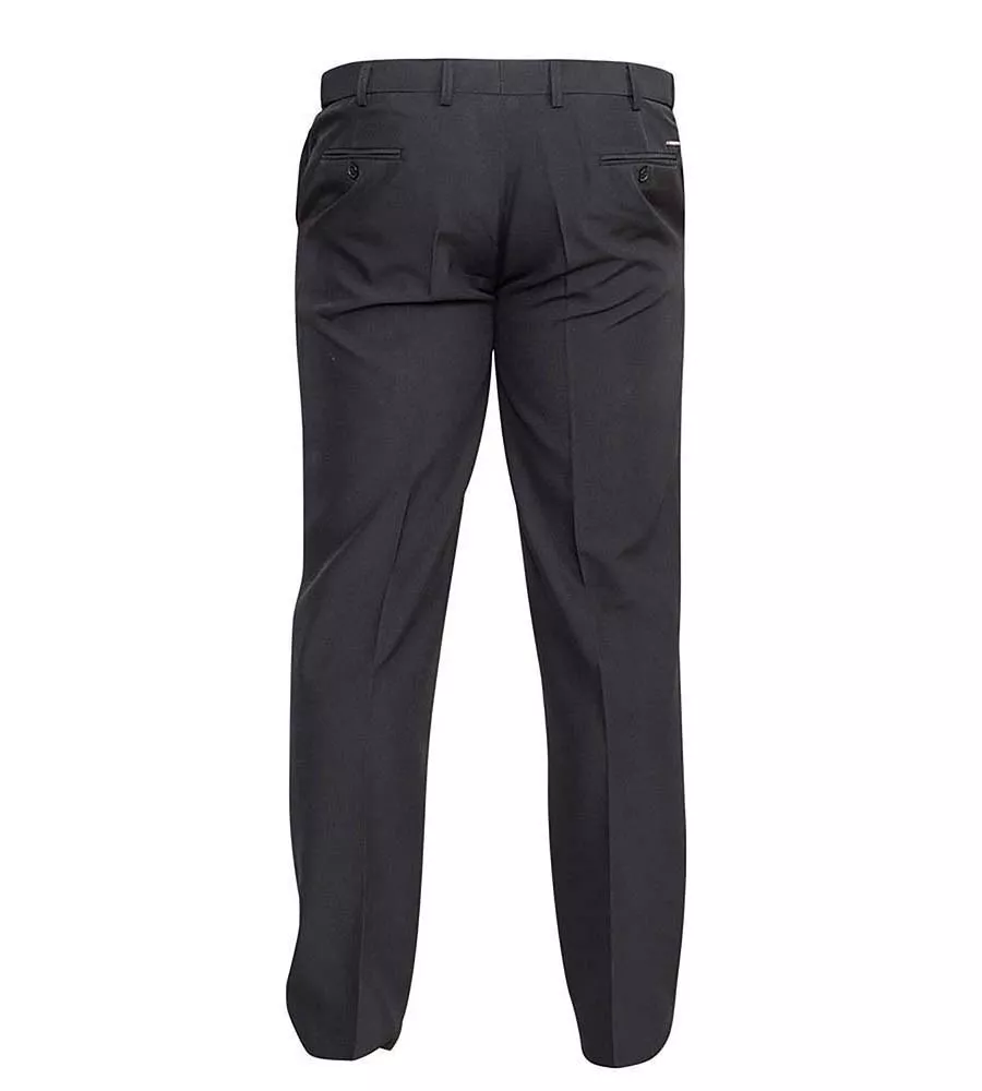 D555 MAX BLACK Big Men's Black Trousers With Adjustable Waist