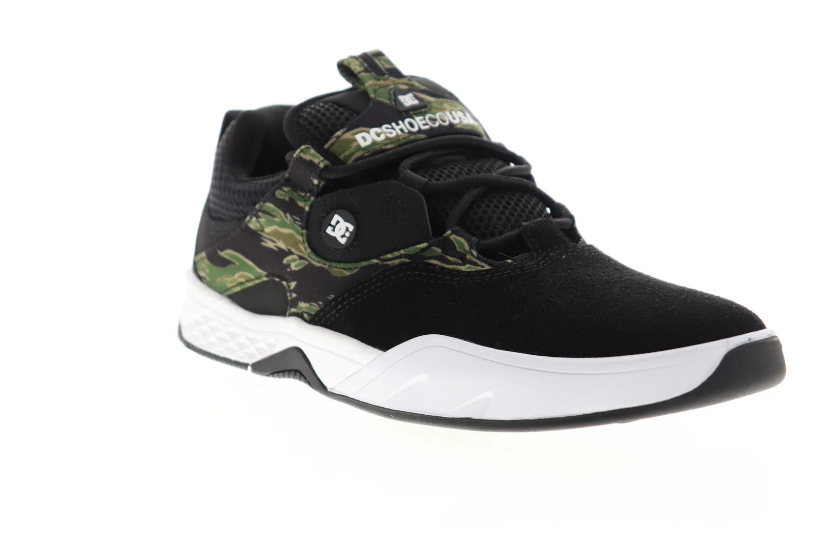 DC Kalis SE Black Suede Camouflage Skate Sneakers - Men's Low Top Shoes