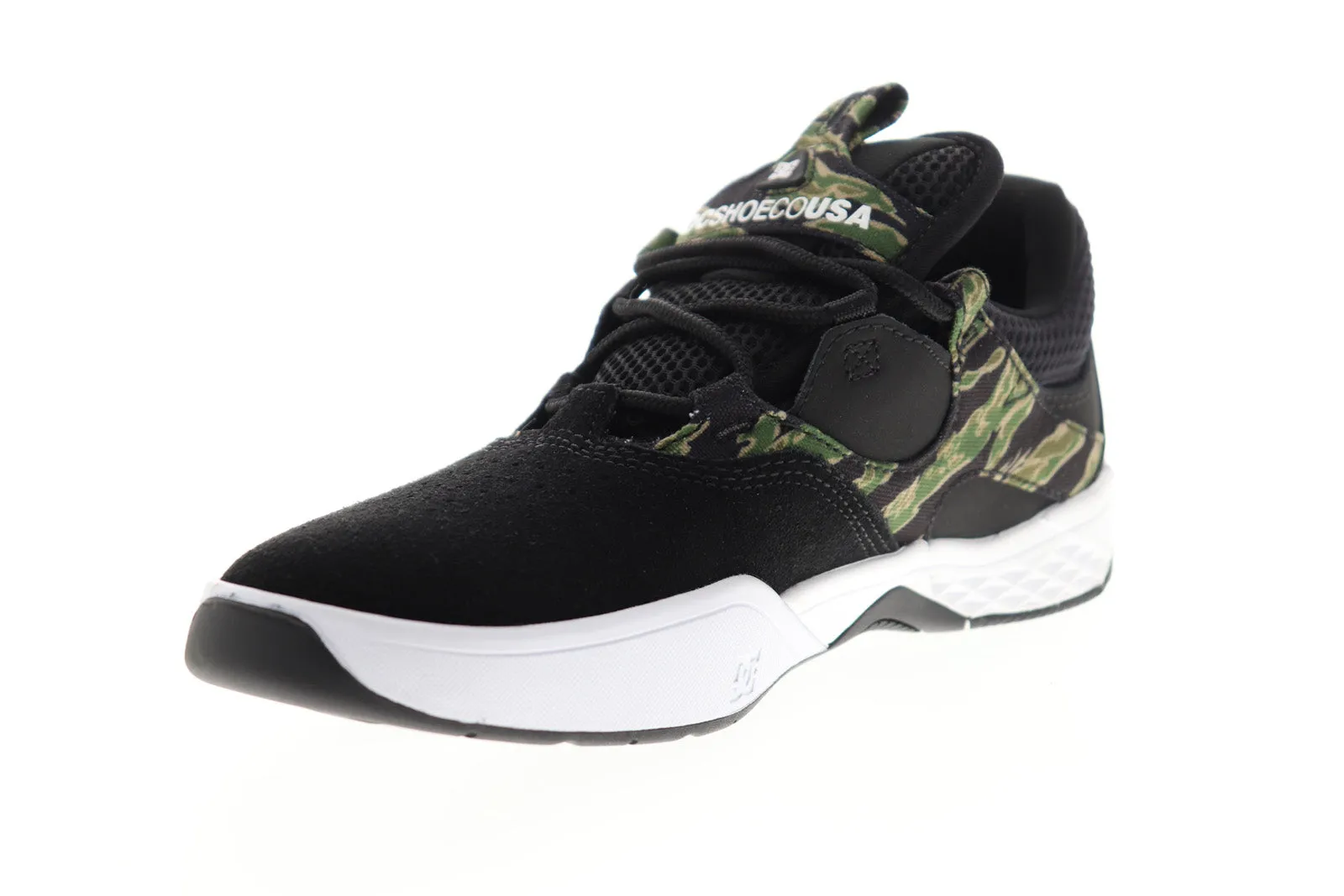 DC Kalis SE Black Suede Camouflage Skate Sneakers - Men's Low Top Shoes