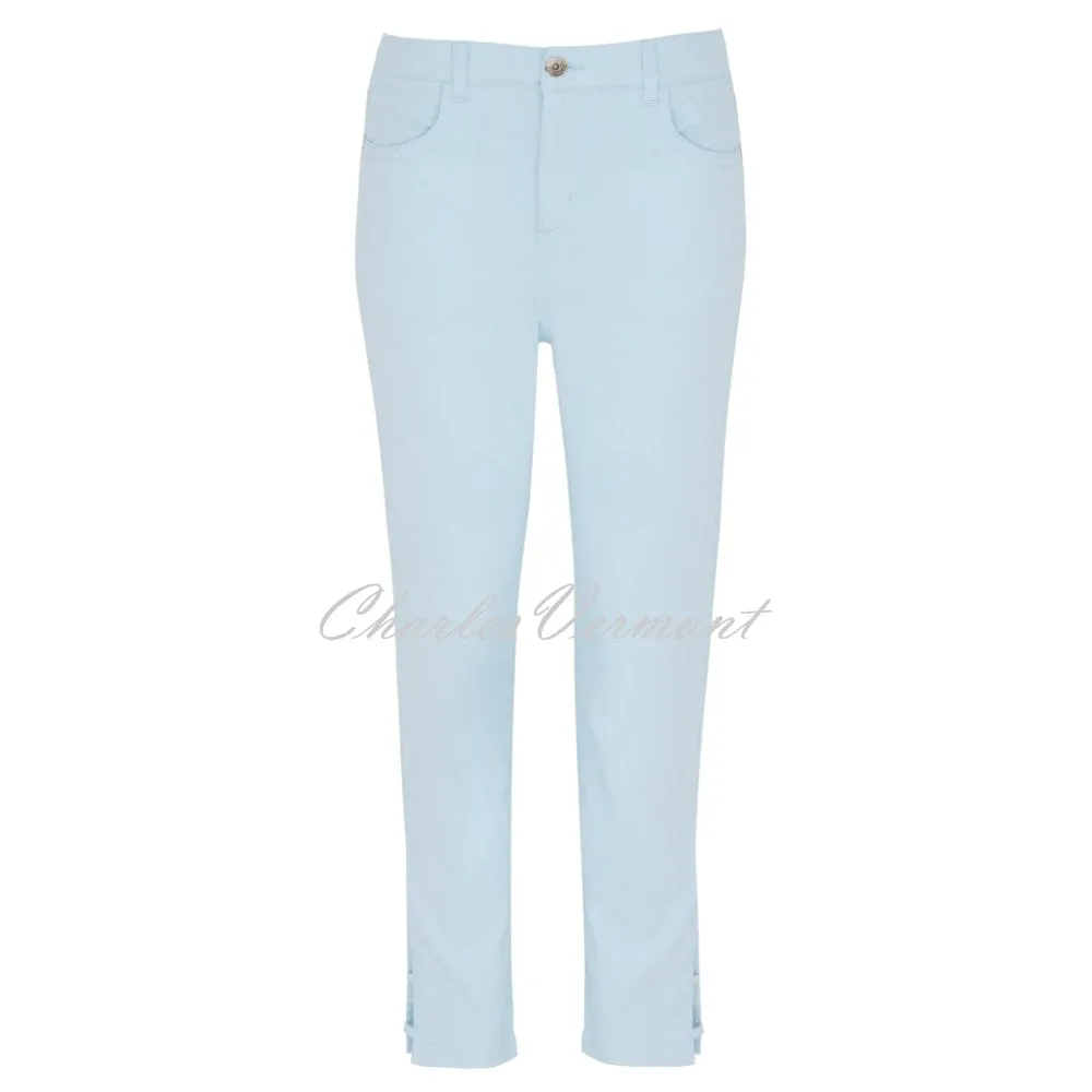 Dolcezza Powder Blue Cropped Jeans with Ankle Detail - Style 23202