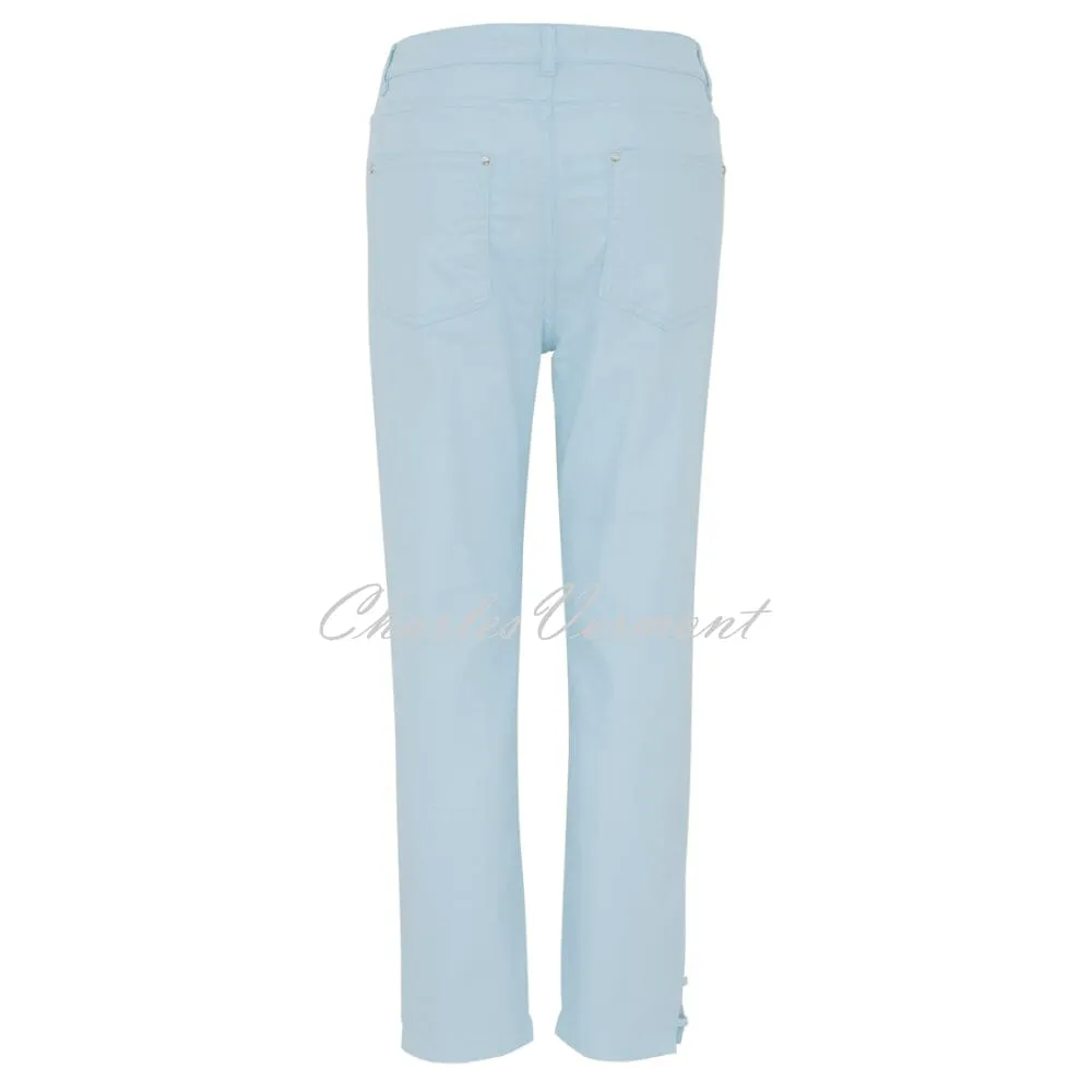 Dolcezza Powder Blue Cropped Jeans with Ankle Detail - Style 23202