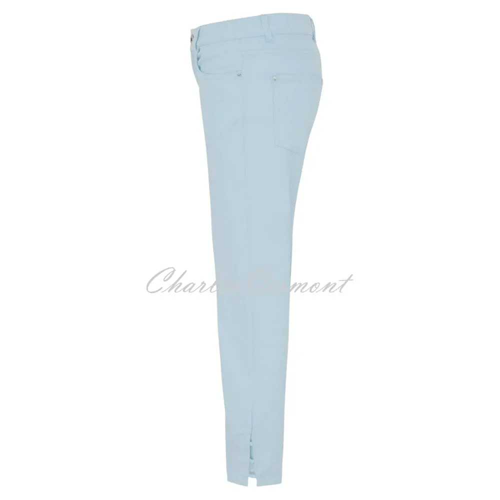 Dolcezza Powder Blue Cropped Jeans with Ankle Detail - Style 23202