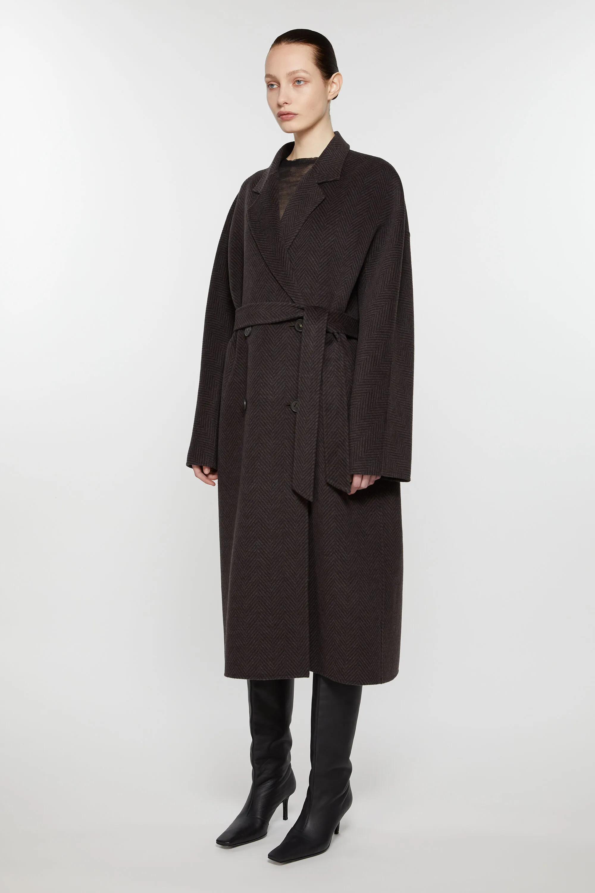 Double-breasted wool coat