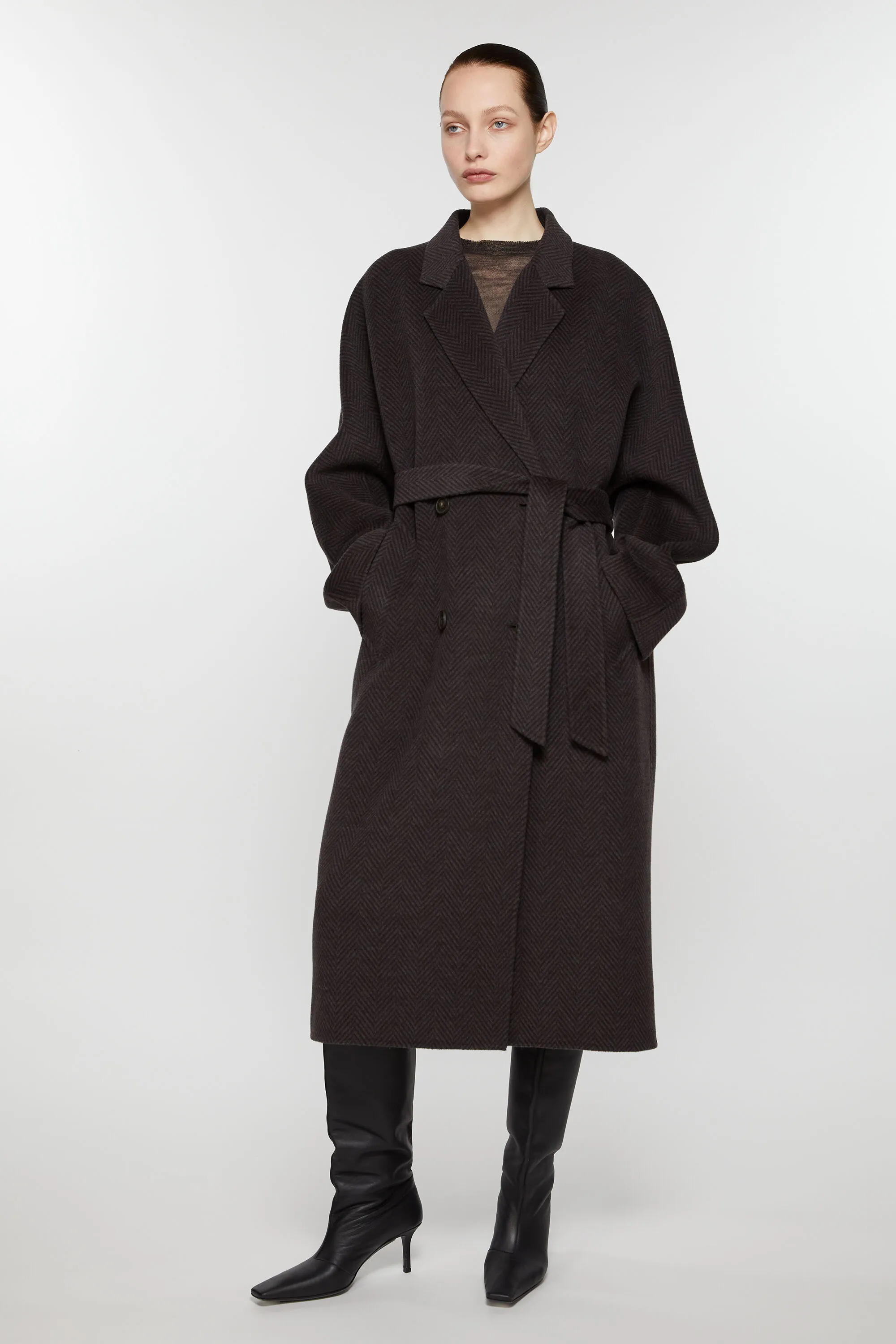 Double-breasted wool coat