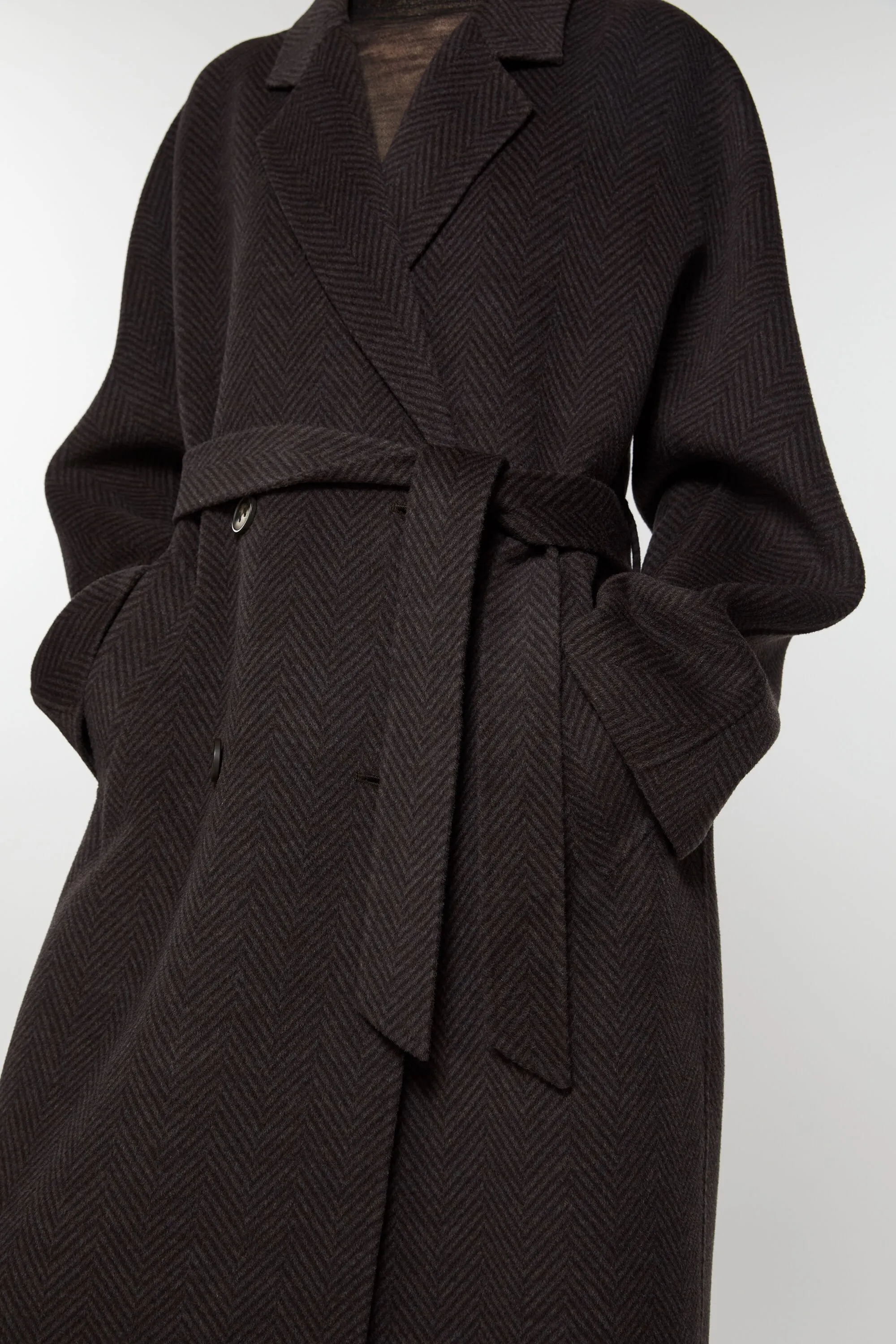 Double-breasted wool coat