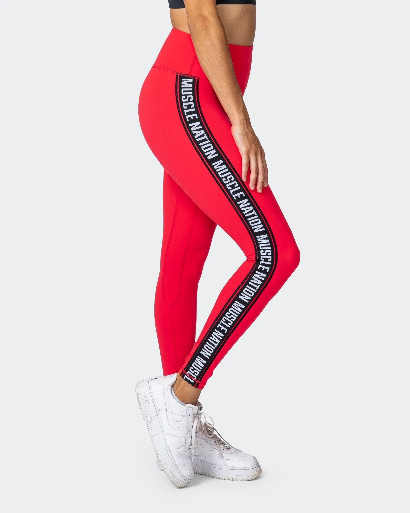 Vibrant Ankle-Length Leggings Red