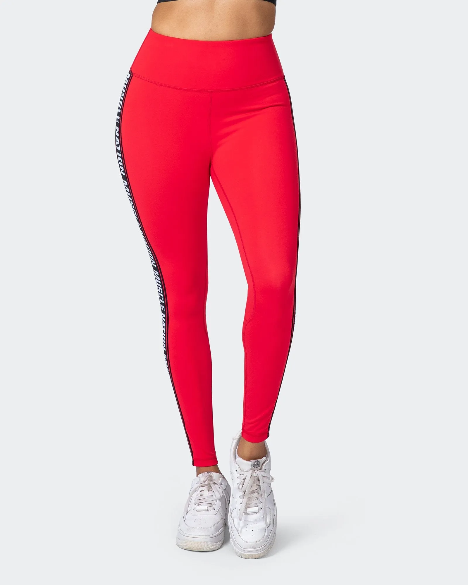 Vibrant Ankle-Length Leggings Red