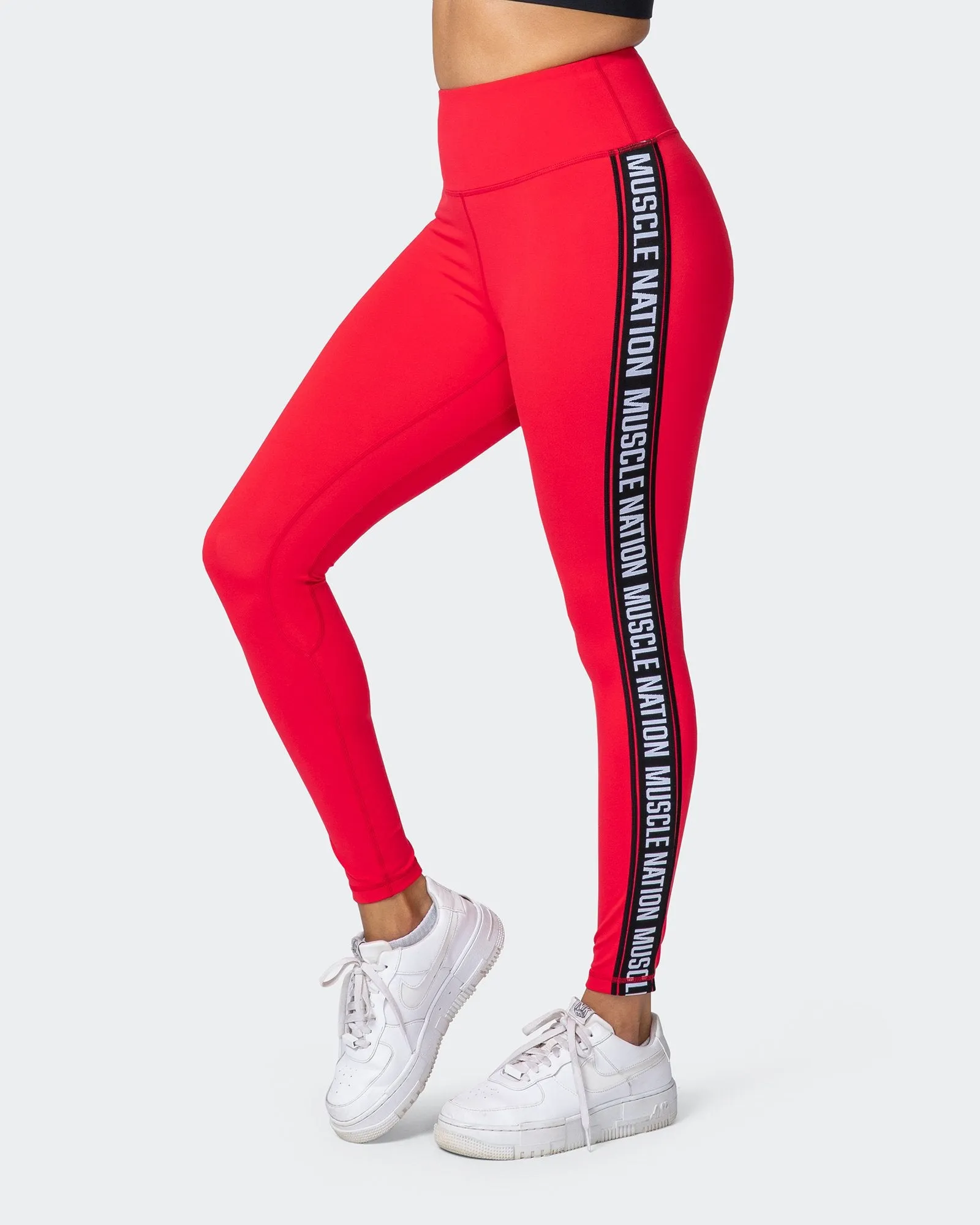 Vibrant Ankle-Length Leggings Red