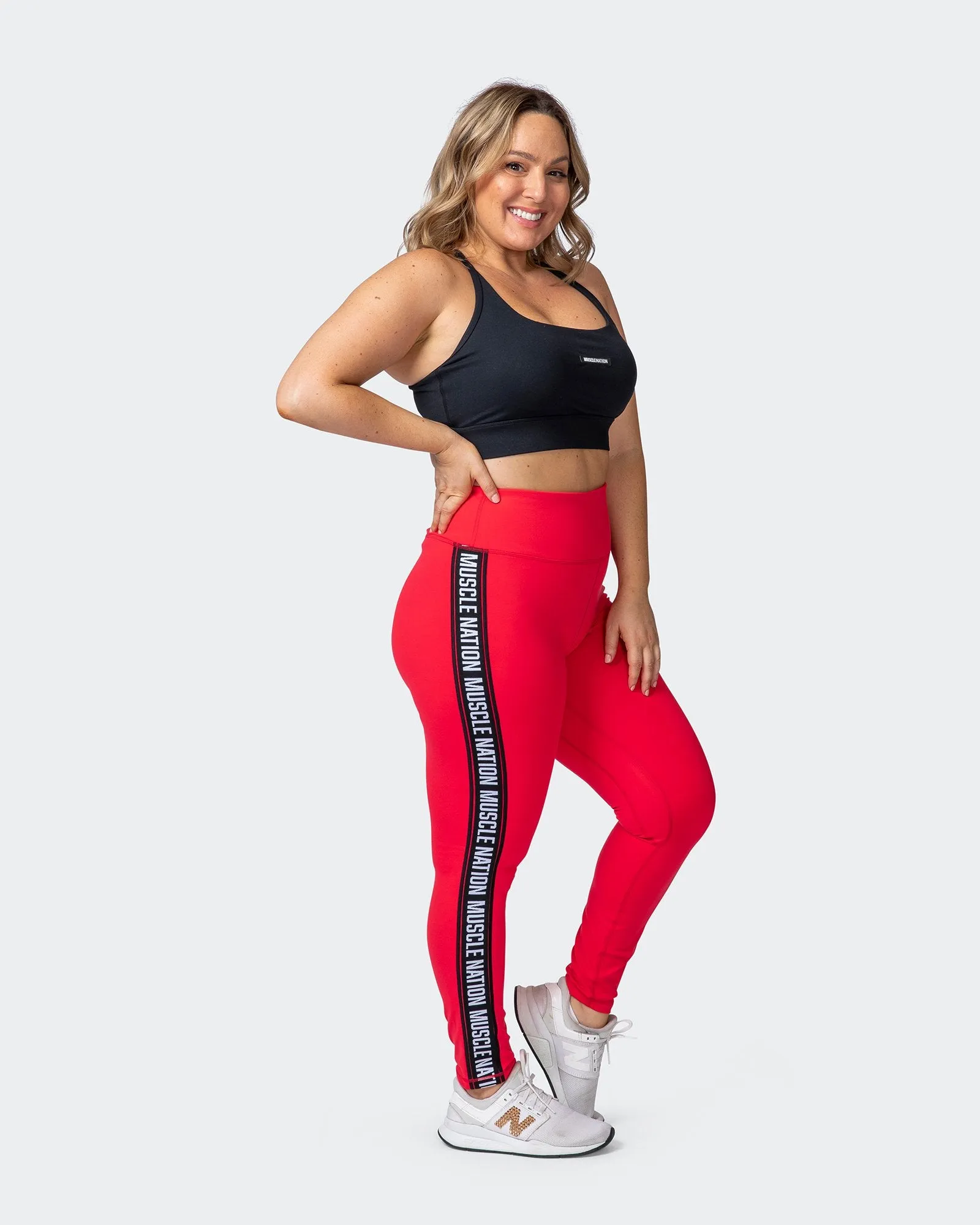 Vibrant Ankle-Length Leggings Red